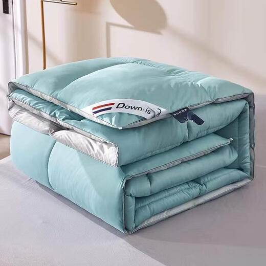 羽绒被子95白鹅绒高档被芯冬天加厚保暖单双人被8斤10斤6 宾利蓝 220x240cm总重10斤