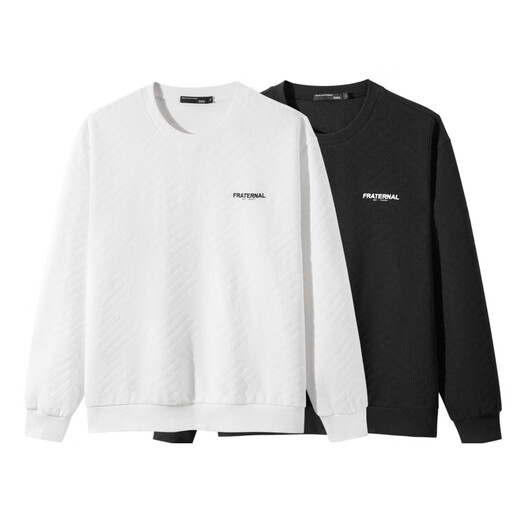 GXG Men's Round Neck Sweatshirt Men's 2024 Autumn New Arrival Black 170/M