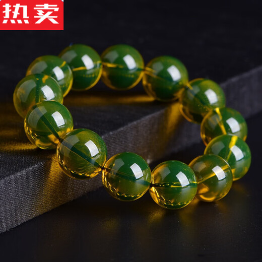 SNQP Mexican 5A water purified blue amber bracelet beeswax Buddha beads amber round bead single circle bracelet for men 24mm