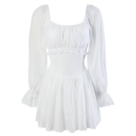 He Yang Yuxia's new parent-child swimsuit mother and daughter conservative long-sleeved sunscreen fairy model children's white girl girl swimsuit hot spring white M