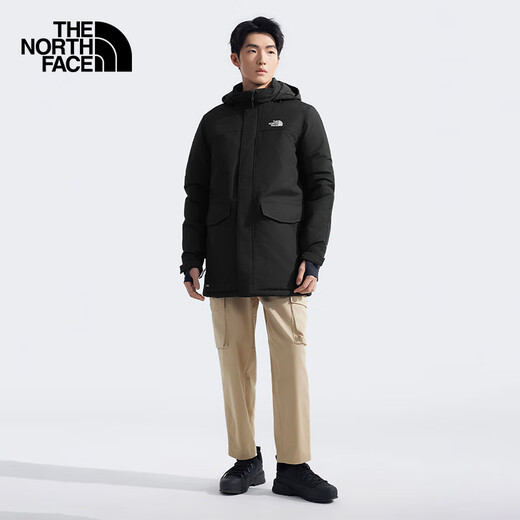 The North Face北面羽绒服男户外防水保暖鹅绒4U81 宇宙黑/4H0 L