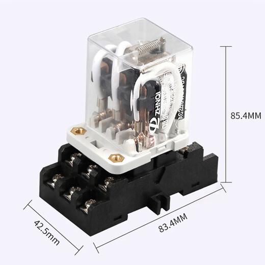 Relé intermedio Jigong JQX38F de alta potencia y alta corriente 40A con base AC 220/DC24/12V DC24V con base