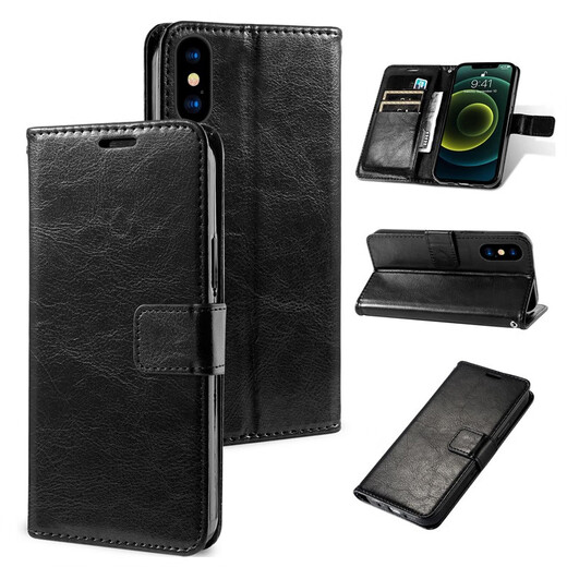Case de protection de Peno Apple x Iphonex Max Téléphone Flip-Fall Cuir Case xr Ensemble entièrement le boîtier Soft Soft Brown Apple X / XS