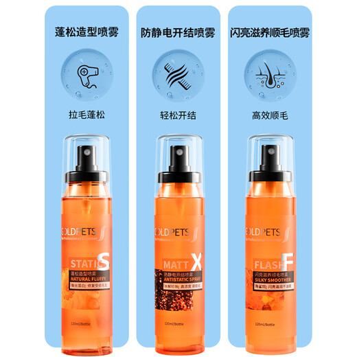 Black Bird Pet Knot Opening Spray Cats and Dogs Anti-static Knot Opening and Hair Protection Dog Hair Conditioner Moisturizing Pet Styling Hair Care Solid Wood Needle Comb + Fluffy Styling Spray