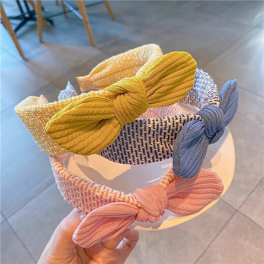 Tang Funi Korean version three-dimensional rabbit ears wide headband new simple versatile baby little girl headband hairpin headdress pink