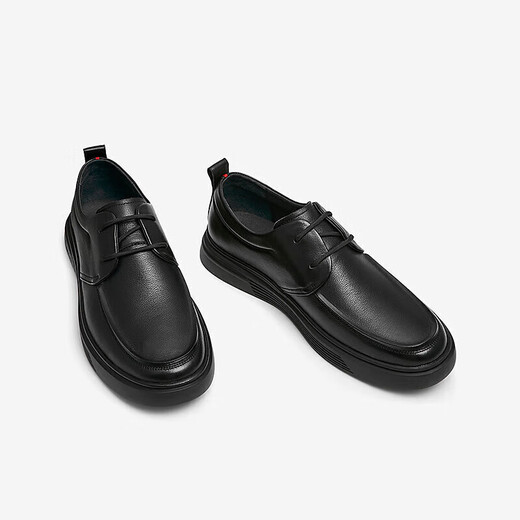 Him her Tata soft sole business casual leather shoes black British heightening genuine leather dad shoes men VVK01CM4 black 40