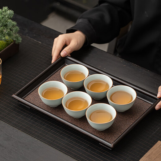 SUSHI CERAMICS Ru kiln six-cup opening plate can grow gold thread personal cup master cup tea cup 6 pieces J1035
