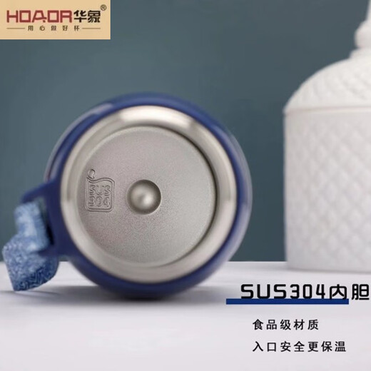 Huaxiang (HONOR) Huaxiang No. 7029 thermos cup 304 stainless steel student spring lid with straw thermos cup portable high-value water cup gray 420ml