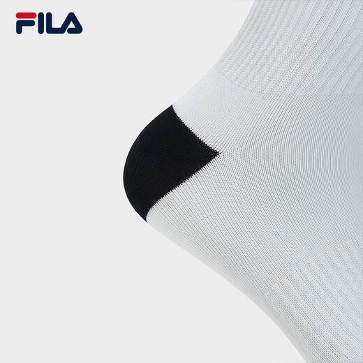 FILA official men's socks mid-waist socks set winter simple sports socks mid-calf socks two pairs set standard white/legendary blue-99 2 pairs (XS)