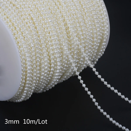 OSRO ABS imitation pearl chain pearl chain bead wedding chain necklace handmade accessories diy jewelry material 8mm round pearl chain about 4 meters/pack