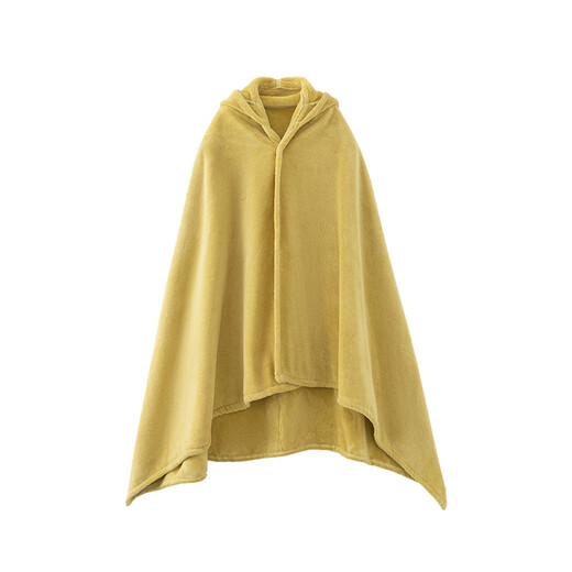 Papa crawling four seasons new baby bath towel cloak hooded bathrobe bath baby blanket plus velvet quilt can be wrapped yellow green 80cm 125cm