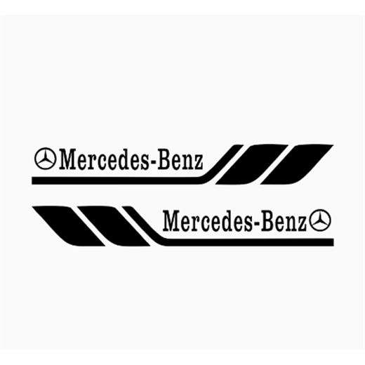 REACHNOW new car body decoration stickers, door personality, sporty car stickers, modified scratch blocking car stickers, door pull flowers, Mercedes Benz, black pair, 30*4 cm