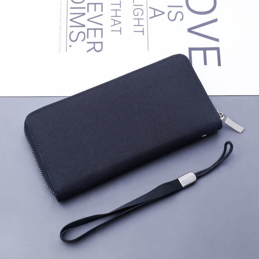 Changyin Canvas Cuthing Men's Long Zipper Gellet peut contenir le sac à main de téléphone mobile Summer Casual 2023 New Oxford Tissu 819 Canvas Handbag 12 Slots noir