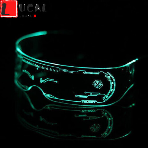LUCALY's new Internet celebrity sunglasses, technology-sense luminous glasses, disco and Douyin female cyberpunk atmosphere props, ordinary luminous glasses