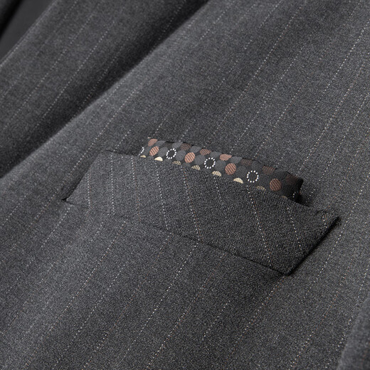 Fat man suit suit for men plus size men's fat man suit plus fat plus size groom wedding dress pinstripe business suit gray 3XL (180-200Jin Jin equals 0.5 kg)