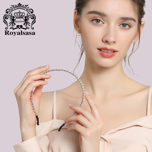 Royal sasa royal salsa Korean hair accessories sweet and thin headband simple imitation pearl headband pressed hair clip adult women's headwear