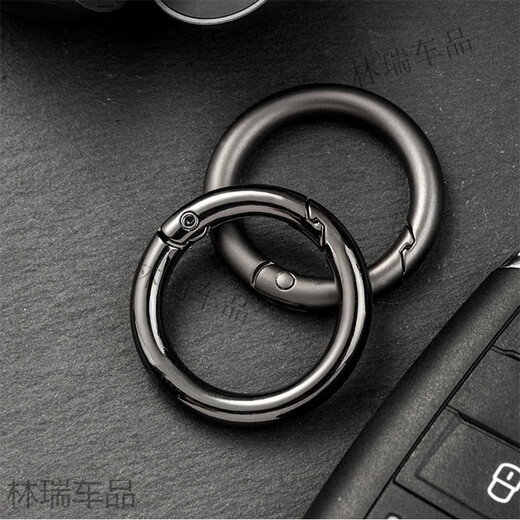 润华年汽车钥匙扣钥匙挂件 锌合金弹簧扣开口圈圆环汽车钥匙马蹄扣女 枪色【弹簧扣】3个装 【外径25mm】