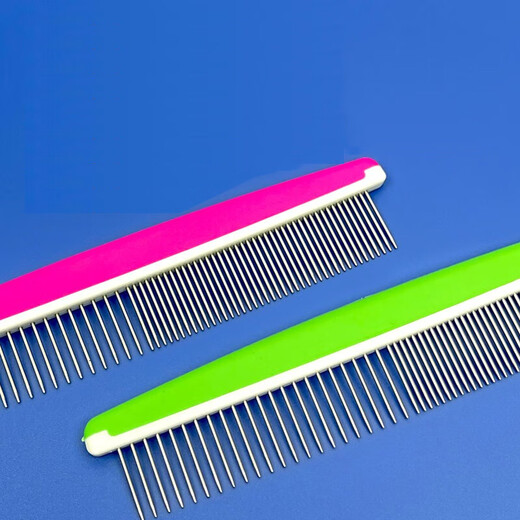 Petbest pet comb, long-haired cat comb, knot comb, cat and dog face comb, dense-tooth straight comb, green straight comb