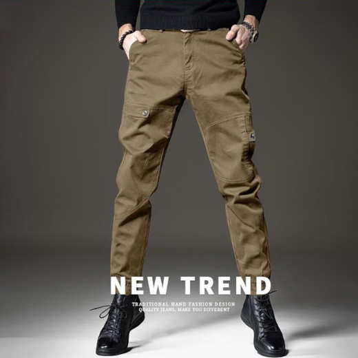 Хлопковые высококачественные американские комбинезоны для мужчин, зима 2025, новые облегающие бархатные брюки, мужские осенние и зимние высокие черные L рекомендуется 130-150 Jin Jin = 0,5 кг