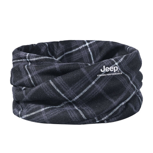 Jeep neck scarf men's winter small neck scarf cervical vertebra outdoor motorcycle riding windproof warm fashion scarf women's thin 438 black gray one size