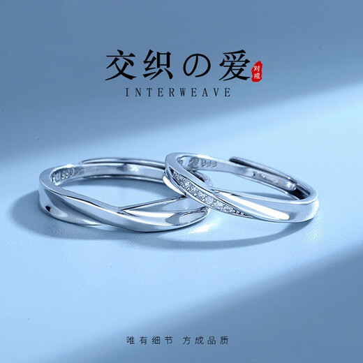 EothPT950 Platinum Moissanite Diamond Möbius Ring Couple Ring Female Pair of Rings Birthday Gift for Girlfriend 520 PT950 Platinum Couple Ring + Certificate