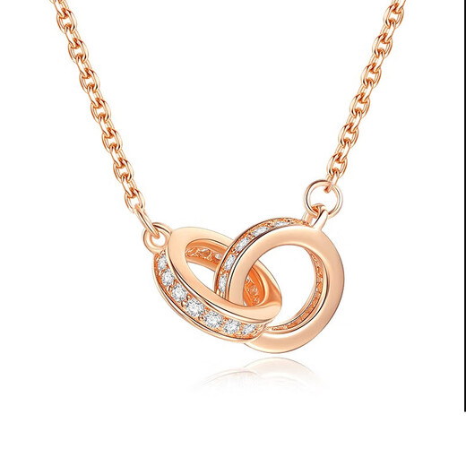 Manhe S925 silver double ring necklace for women 2025 new jewelry pendant wife birthday gift for girls and girlfriends