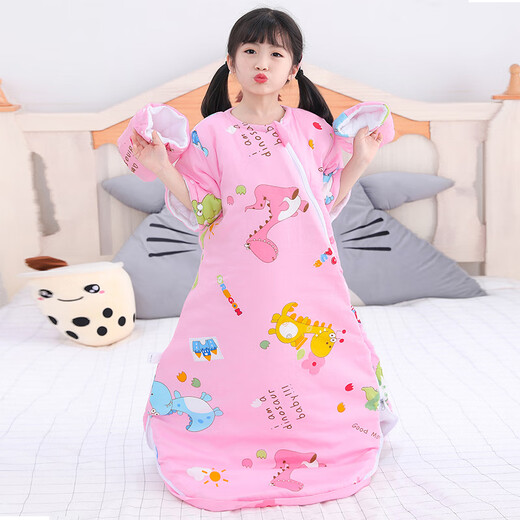 Linglingzhu pure cotton children's sleeping bag anti-kicking quilt artifact 5-10 years old 3-6 years old 1-3 years old older baby spring, autumn and winter pure cotton car 100cm (1-3 years old) thickened in autumn and winter