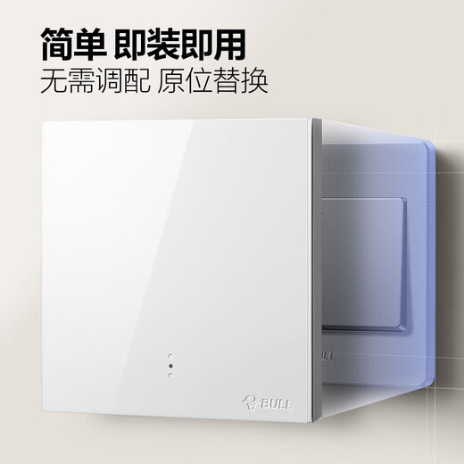 BULL smart switch, voice/manual control, no need to connect to the Internet, one-person remote control switch, white GTQ112