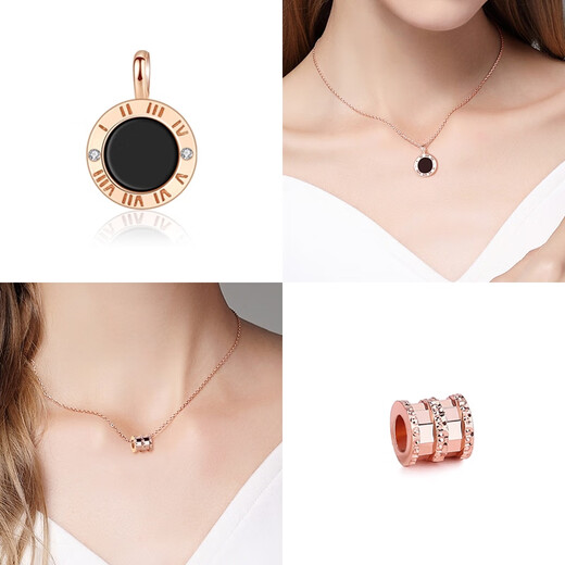 Fat Donglai's same style 18k gold-plated pendant single pendant women's necklace color gold pendant without chain rose gold color gold accessories S925 classic small waist-rose gold