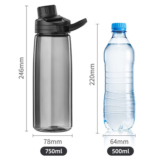 JEKO&JEKO sports water cup men's large-capacity sports water bottle summer cycling cup men's fitness plastic water cup phantom gray