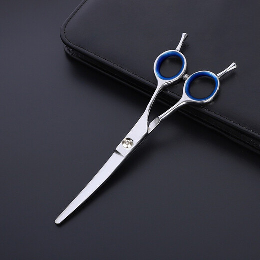 Jipai pet grooming scissors, trimming scissors, curved scissors, straight scissors, dog shearing scissors, Teddy Bichon professional trimmer, pet grooming scissors, double curved, universal 7 inches