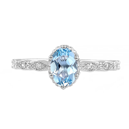 Fat Donglai's same aquamarine ring Arcoiris pure stone S925 silver crown original design with sweet and elegant temperament No. 10