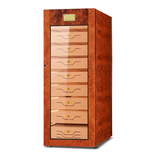 Bulldog cigar cabinet constant temperature and humidity control humidification cabinet constant humidity ammonia removal red wine imported compressor cedar wood German fingerprint password lock wifi large high-end solid wood shell divine dog vc528 elm fourth generation plus divine dog fingerprint password lock WiFi 2800 pieces