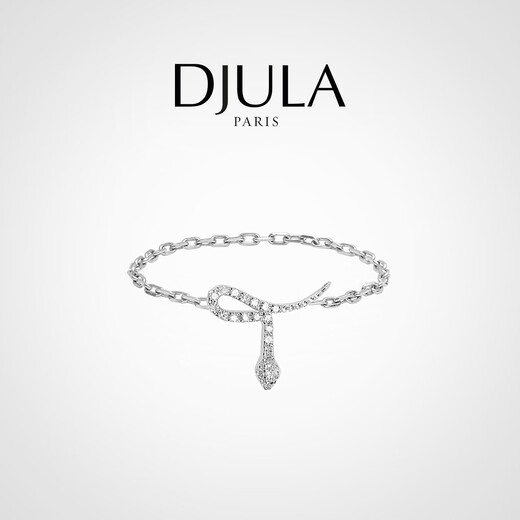 Shelly and Julep Magic Series 18K gold ring with diamond snake-shaped pendant rose gold and white gold 18K rose gold 52