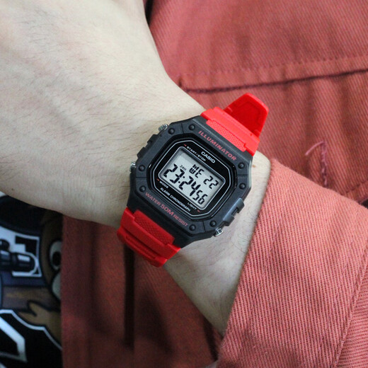 CASIO watch men's retro small square sports waterproof student men's and women's f91w series watch W-218H-4B