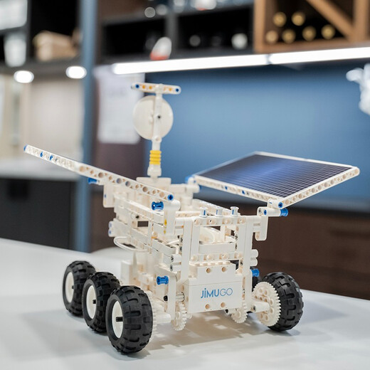 Ubly [Kindergeschenk] Intelligent Roboter programmierbares Kinderblockversammlung Frühschulmaschine Puzzle Elektrisches Spielzeug Lernen Roboter Geschenk für Jungen- und Mädchen-Programmierbausteine Roboter-Moon Rover-Sports Edition