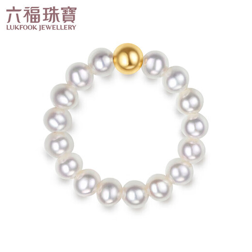 Lukfook Jewelry mipearl 18K gold freshwater pearl ring, total weight approximately 1.06g - 16 pieces