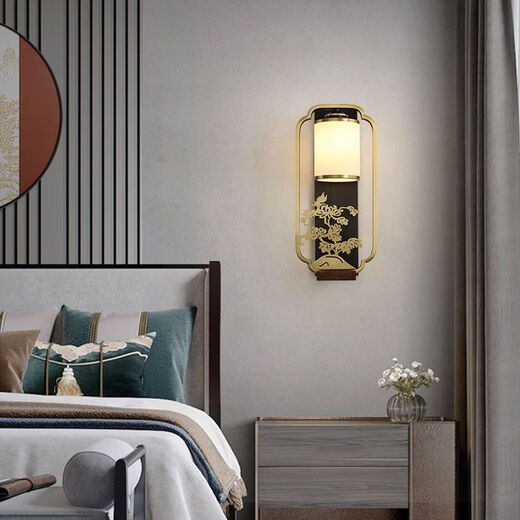 Yaotian New Chinese Style Plum Orchid, Bamboo and Chrysanthemum Wall Lamp Chinese Style Living Room TV Background Wall Lamp Corridor Aisle Bedside Lamp Plum Blossom Large Size