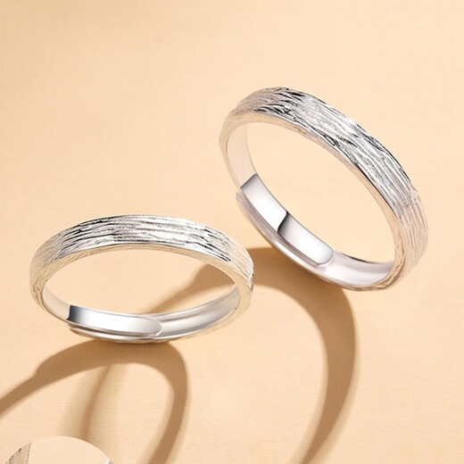 MZMZ platinum couple ring pt950 platinum knot engagement ring fashionable Valentine's Day birthday gift for girlfriend jewelry light luxury model - time marks ring (live mouth)