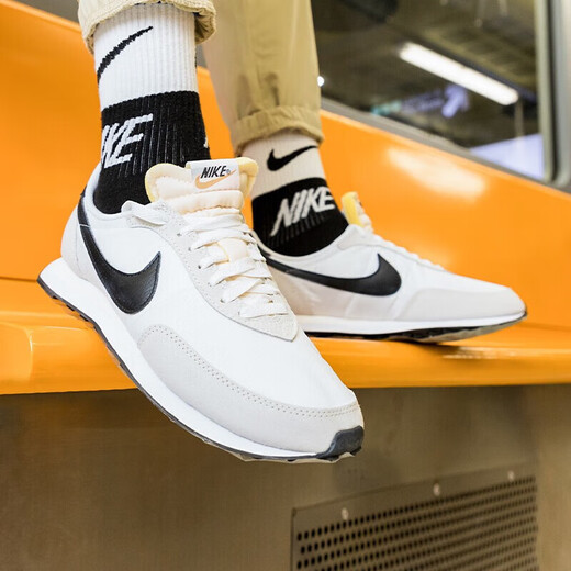 Nike Freizeitschuhe Herren Frühjahr neue WAFFLE DEBUT dämpfende Low-Top-Leichtsportschuhe DH1349-100 Schwarz/Weiß/Hellgrau 43