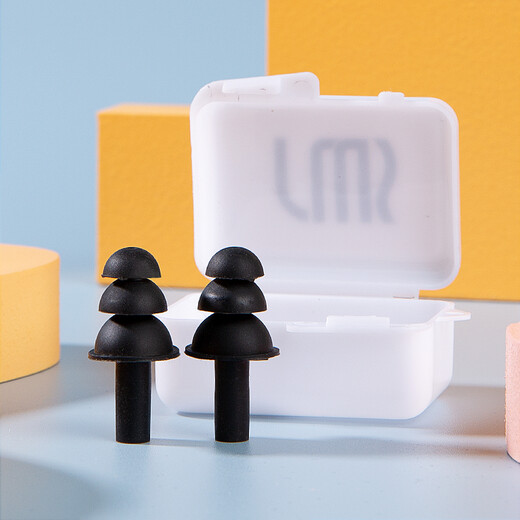 Shimeijia SMJ swimming nose clip earplugs professional anti-choking swimming accessories silicone waterproof earplugs anti-falling with storage box black earplugs