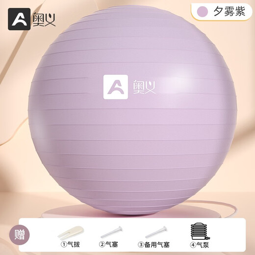 Aoyi Yoga Ball Upgraded Explosion-proof Frosted Fitness Ball Pilates Shaping Pregnant Women Midwifery Children Infant Sensory Training Yugiri Purple - Thickened Explosion-proof - Upgraded Model 55cm (Applicable to heights below 160cm)