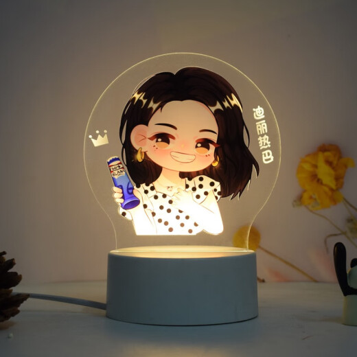 Chuning (CHUNING) Mother's Day celebrity peripheral custom-made ornaments bedside night light bestie boy student day gift girl friend Q version color printing - Wang Junkai usb warm color