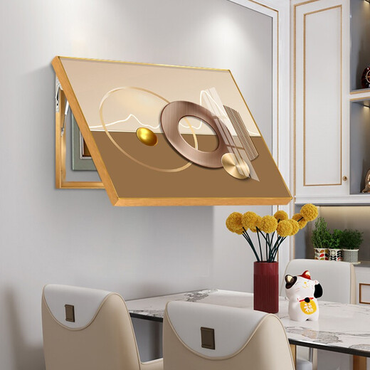 
Villa electric meter box hydraulic decorative painting modern simple horizontal version restaurant weak current box hanging painting abstract art living room mural abstract art 12596-2 porcelain diamond inlaid 100*80 covering 84*73 black frame