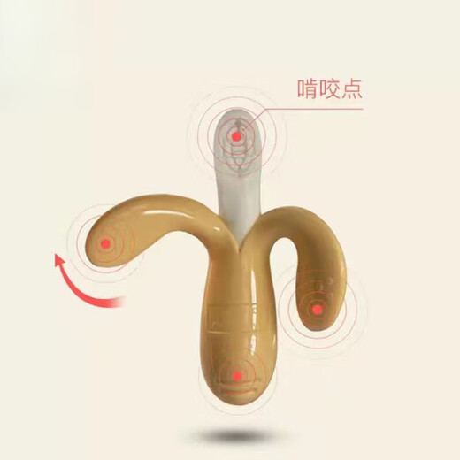 Shantou Lincun Infant Teether Banana Toothbrush Nano Silver Teether Silicone Baby Chew Toy Silicone