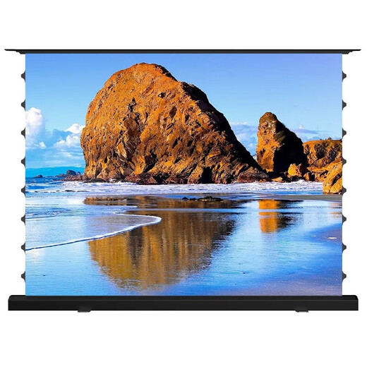 坚果投影三色光子菲涅尔电动地升投影幕布地拉式8K抗光拉线免打孔遥控升降幕布适用于极米当贝爱普生投影仪 8k极白光子超清（联动语音款） 72寸-免安装-电动升降幕【全面屏】