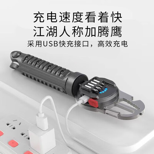 Bojun multifunctional camping light keychain flashlight portable light mini rechargeable outdoor high-bright emergency portable light cob wick + 7-level light source