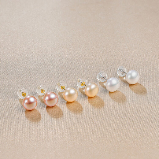 Queen of Pearls 8-8.5mm Pearl Earrings S925 Silver Graceful Temperament Pearl Earrings A Box of Three Pairs Birthday Gifts for Women