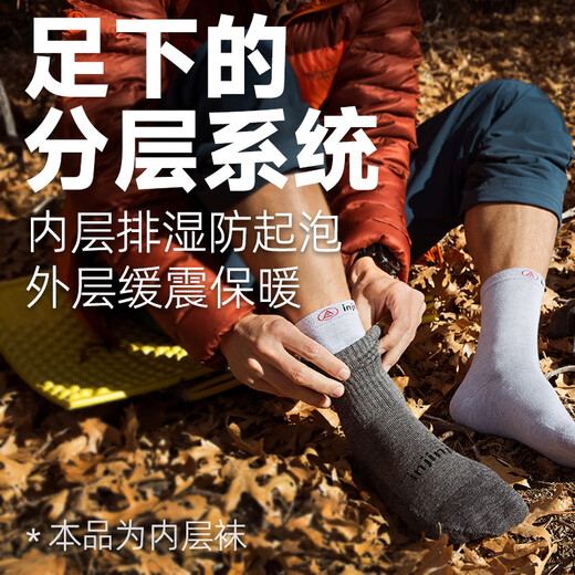 Injinji wool toe socks double layer socks inner layer socks for men and women long thin merino wool warm sports socks dark gray S(37-40)