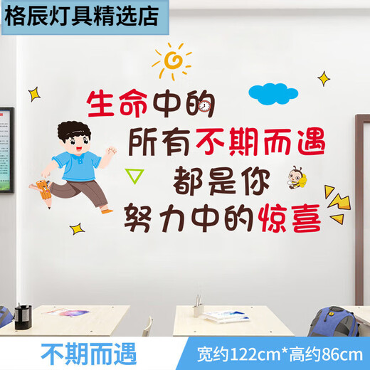 Classroom wall stickers decoration cherish time learning inspirational stickers cultural wall class layout student room painting from SY6187 unexpected encounter